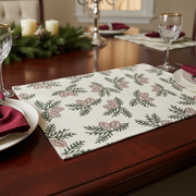 Pinecone Cotton Placemat – Set of 12, Festive Dining Table Mats