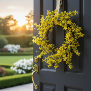Yellow Jasmine Wreath, Artificial Flower Door Decor, Spring Home Accent