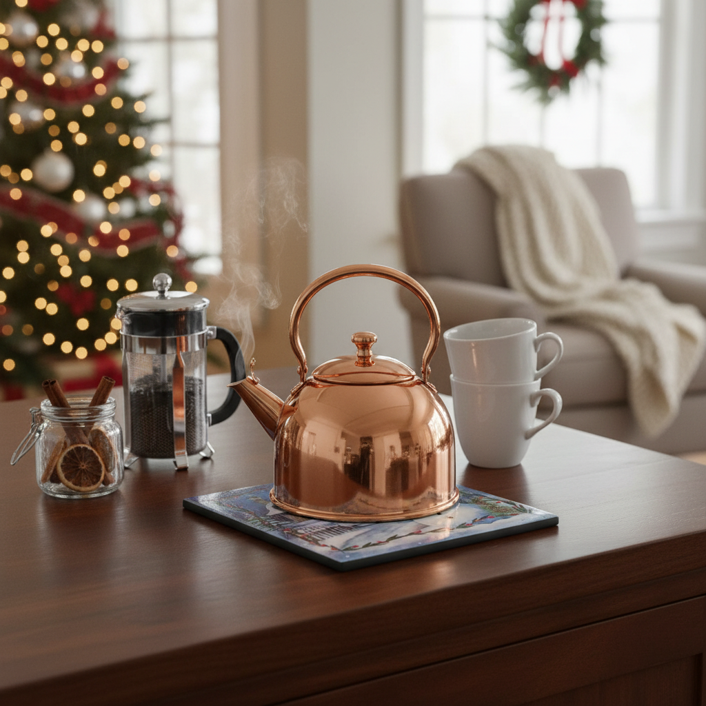 Square Ceramic Snowman Trivet, Heat Resistant Kitchen Trivet, Christmas Kitchen Decor - Set Of 4