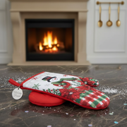 Christmas Snowman Oven Mitts, Heat Resistant Kitchen Oven Gloves, Baking Oven Mitts, Holiday Kitchen Decor 2 Pieces - Set Of 2