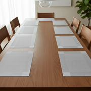 Classic Vinyl Placemat – Silver, Set of 12, Durable Tableware