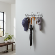 6 Hook Heavy Duty Chrome Wall Mount Storage Hooks for Entryway Bathroom or Kitchen