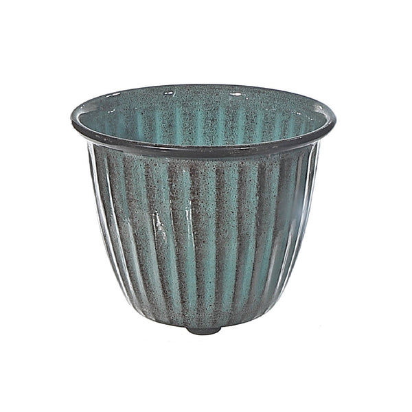 6" Rustic Leaf Round Planter - Set of 2