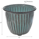 6" Rustic Leaf Round Planter - Set of 2