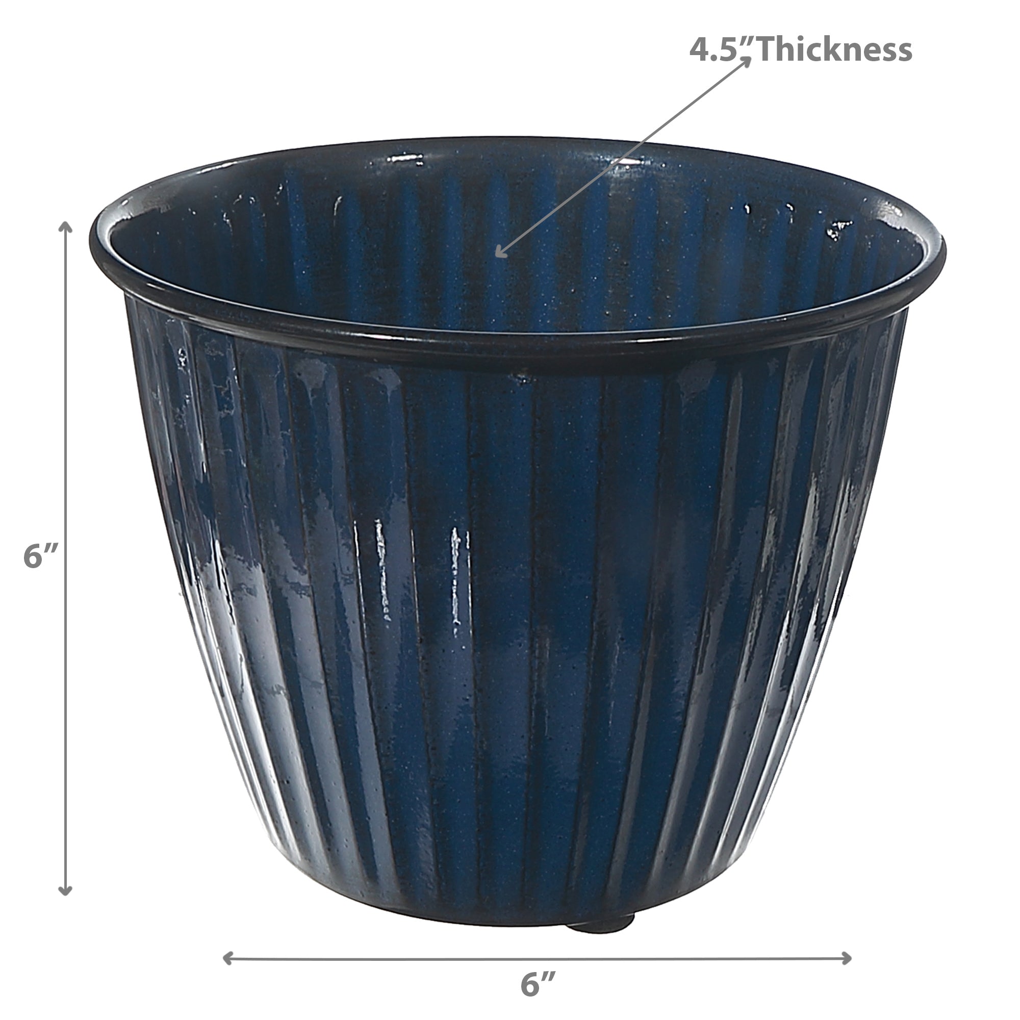 6 Inch Urban Meadow Round Planter, Modern Indoor Outdoor Garden Pot, Decorative Planter, Set of 2