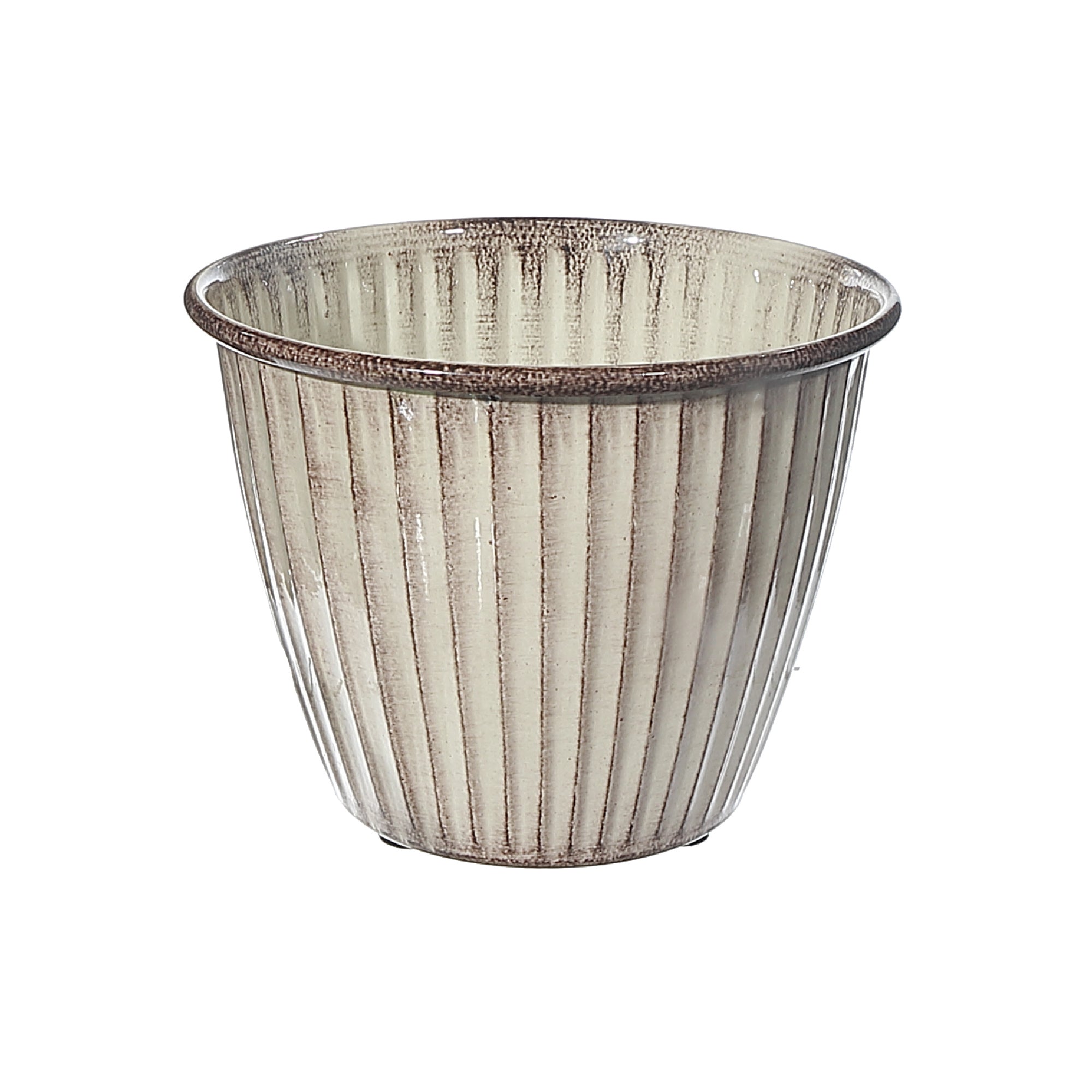 6 Inch Refined Roots Round Planter, Contemporary Indoor Plant Pot, Decorative Home Accent, Set of 2