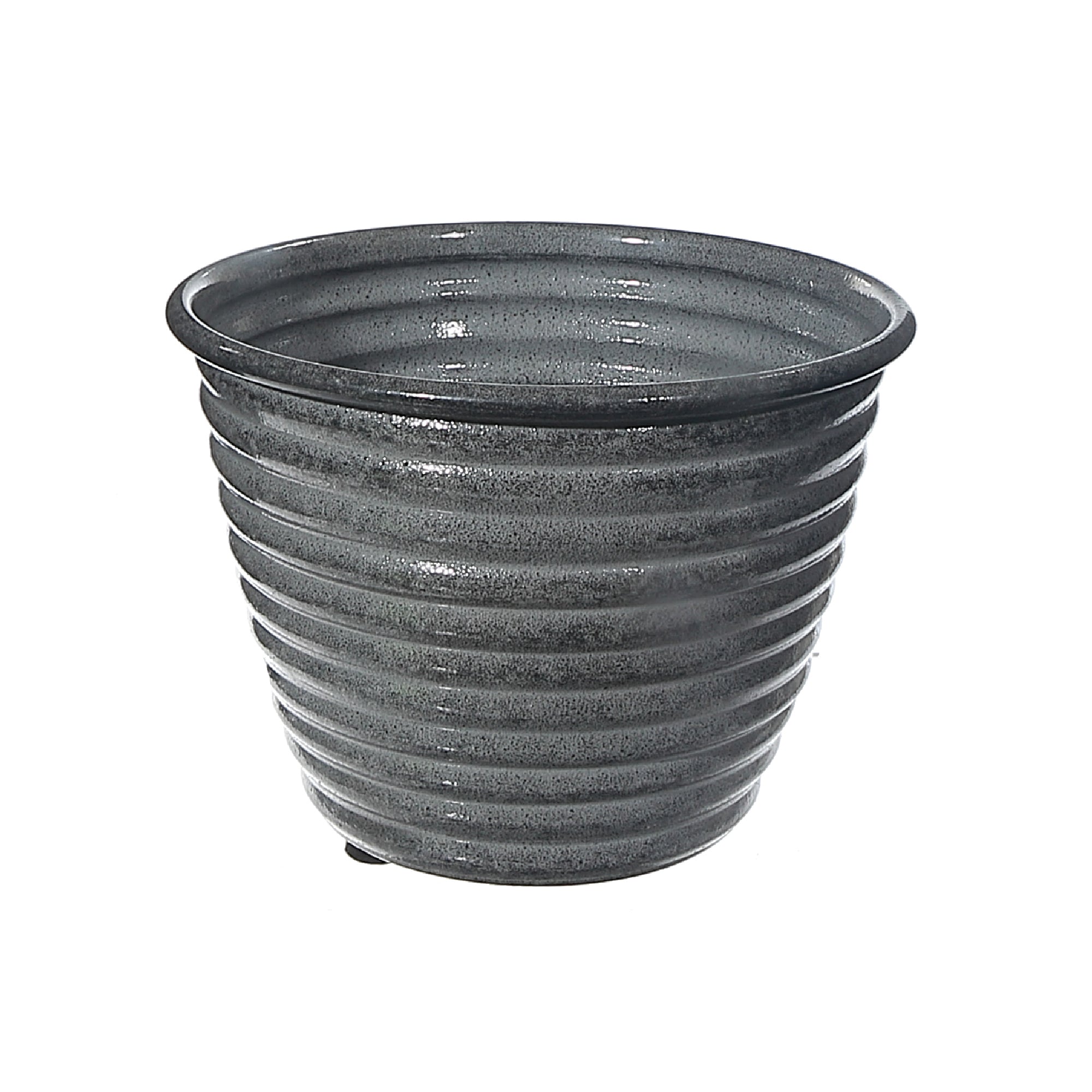 6 Inch Classic Bloom Round Planter, Ceramic Indoor Flower Pot, Home Decor Accent, Set of 2