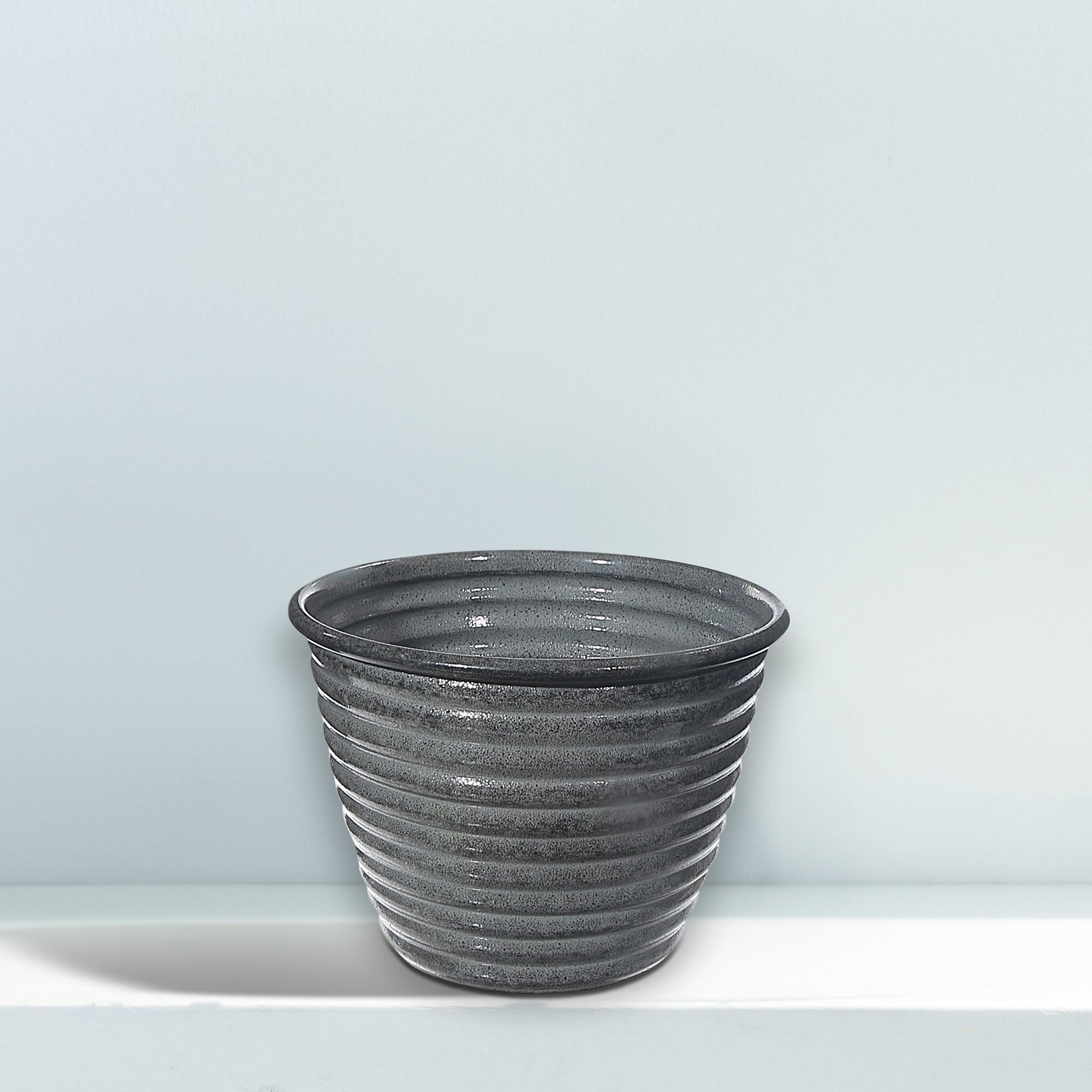 6 Inch Classic Bloom Round Planter, Ceramic Indoor Flower Pot, Home Decor Accent, Set of 2