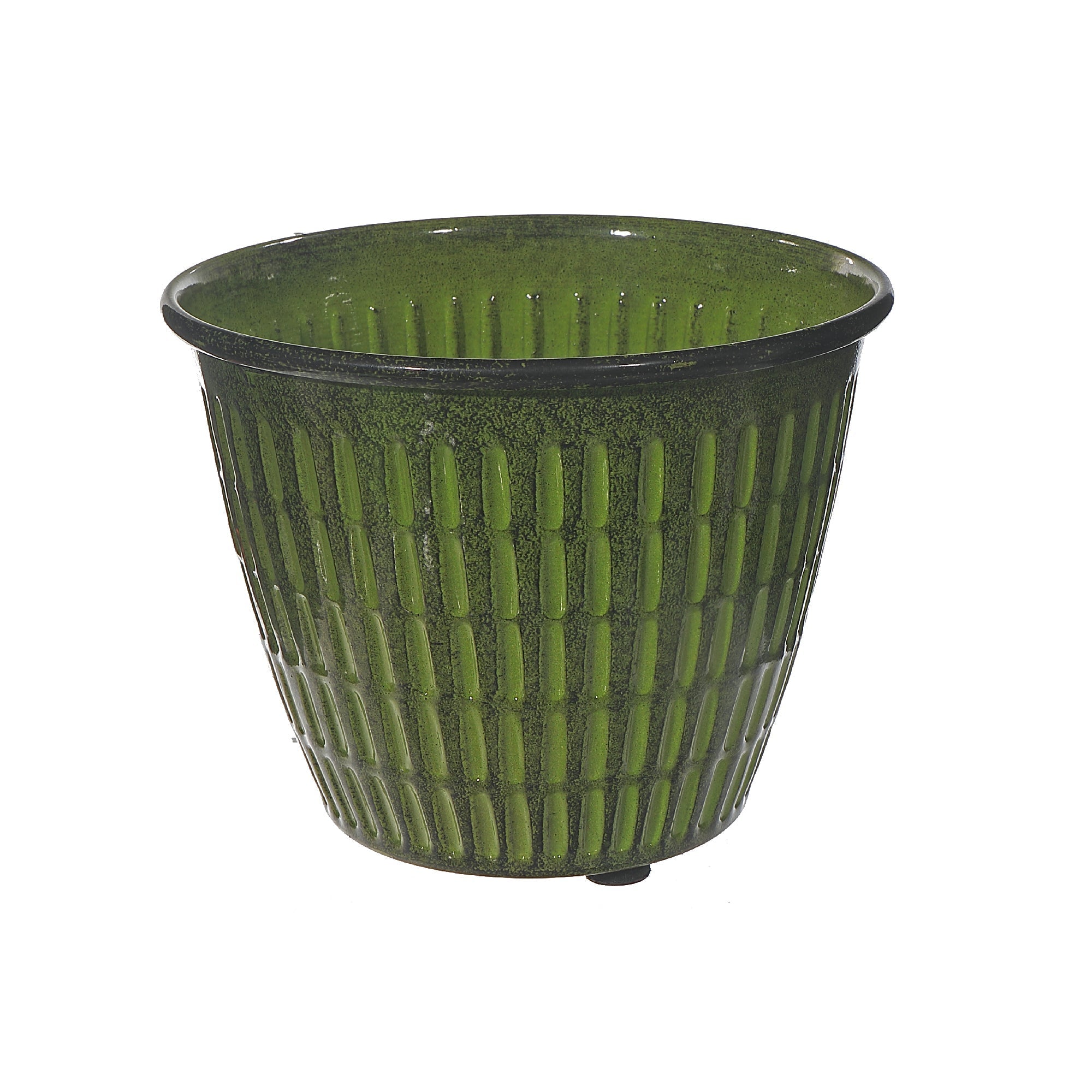6 Inch Vibrant Verde Round Planter, Modern Indoor Outdoor Plant Pot, Decorative Flower Container, Set of 2