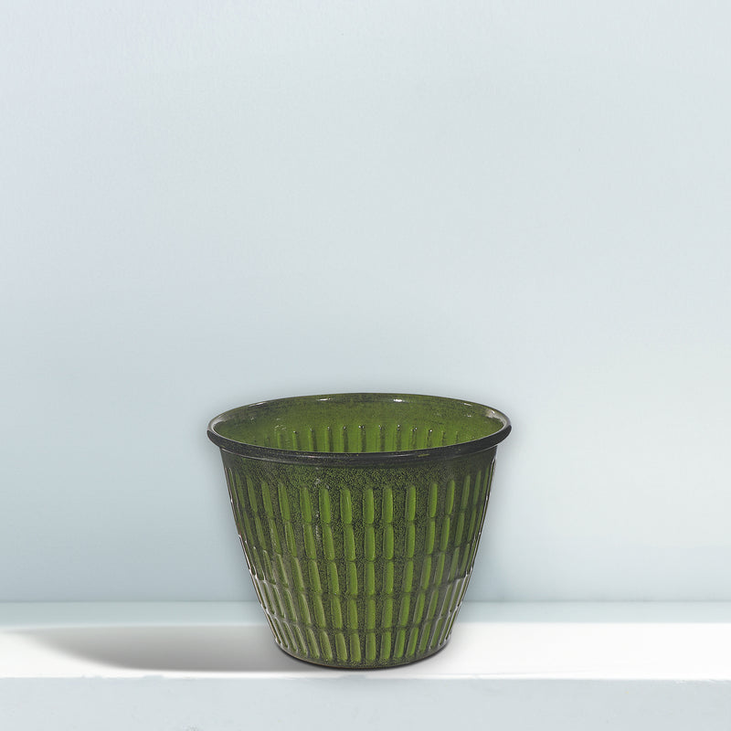 6" Vibrant Verde Round Planter - Set of 2