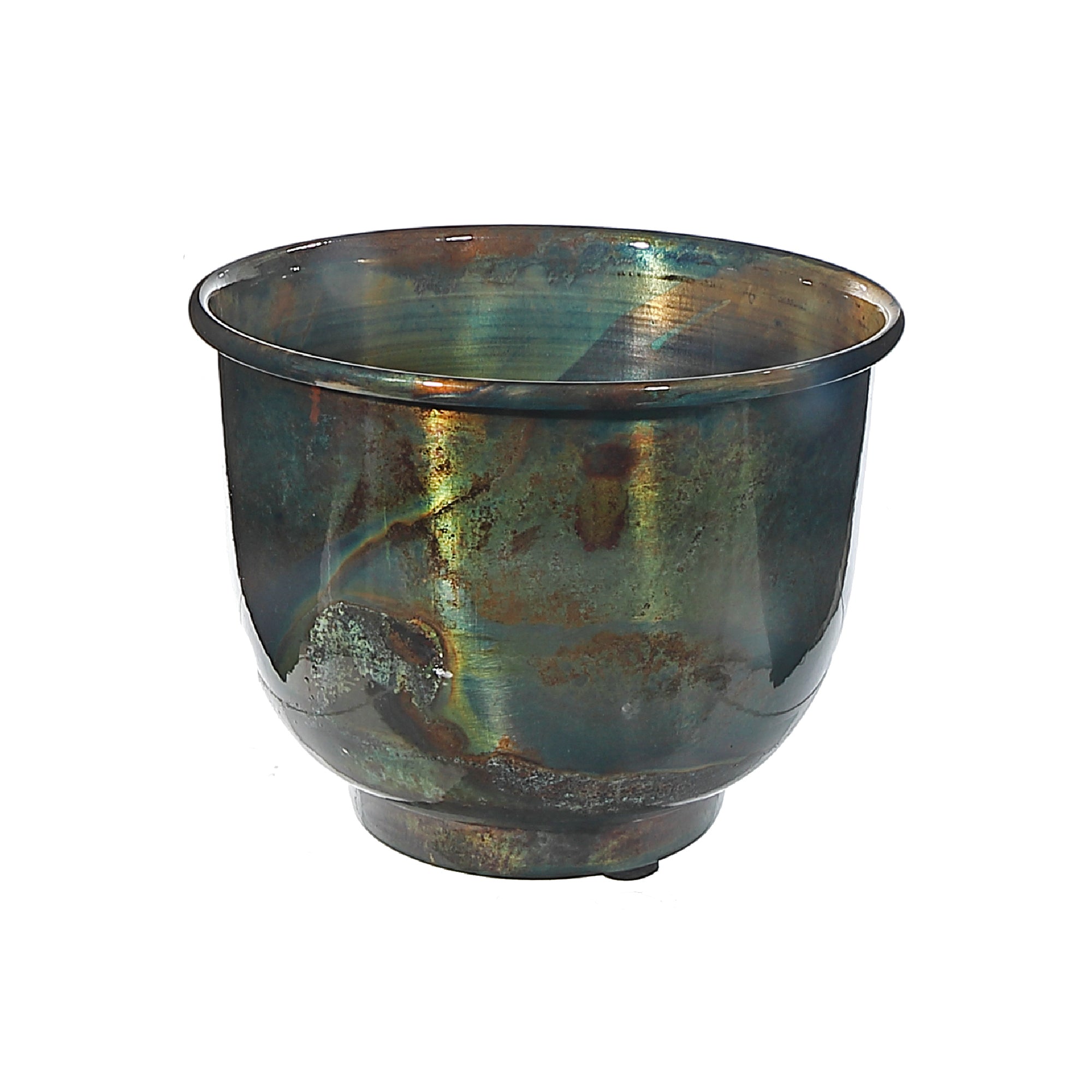 6 Inch Vintage Roots Round Planter, Rustic Indoor Plant Pot, Decorative Garden Container, Farmhouse Home Decor, Set of 2