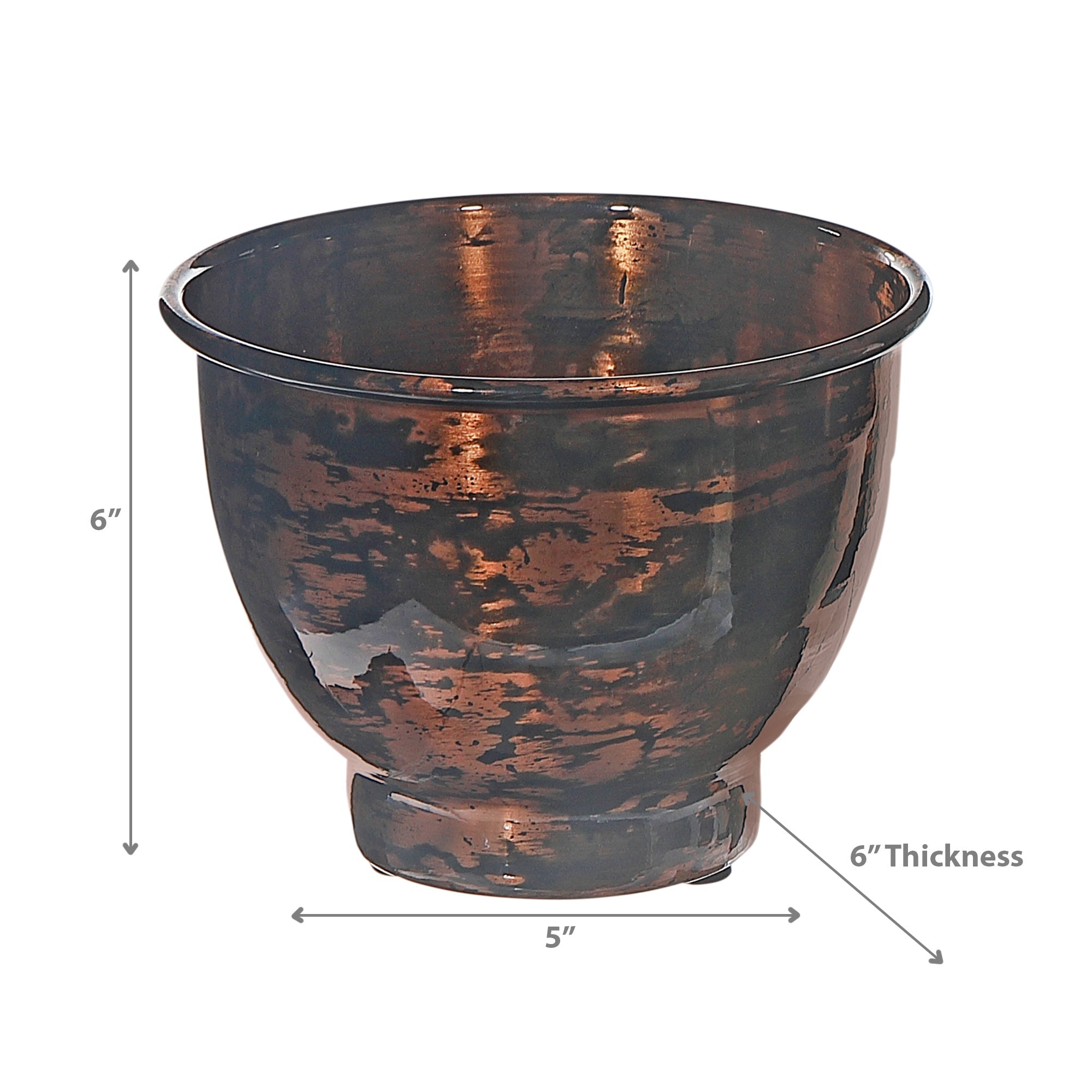 6 Inch Classic Oasis Round Planter, Indoor Outdoor Flower Pot, Decorative Plant Container, Modern Home Decor, Set of 2