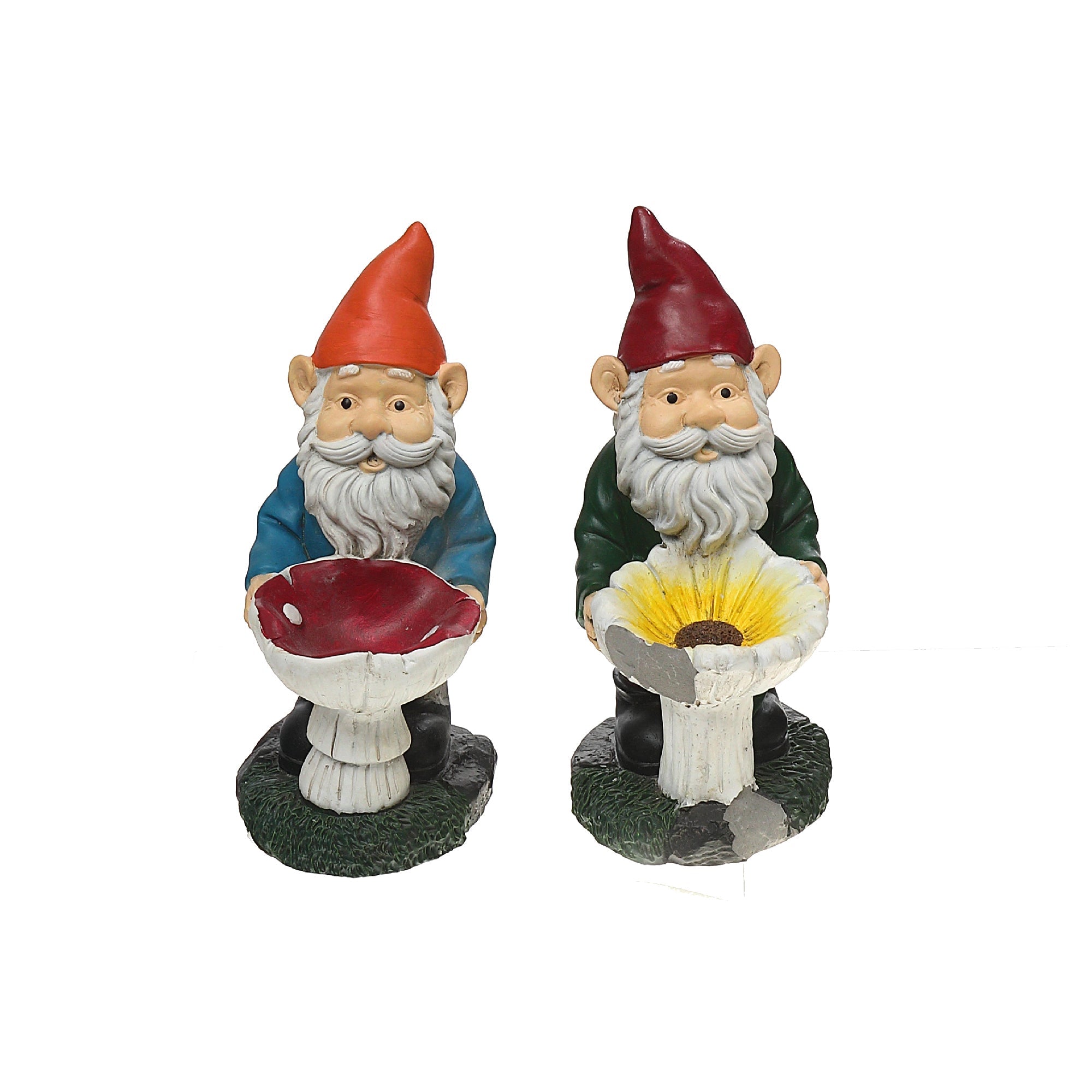 Resin Gnome Garden Figurine Assorted Set Of 2, Outdoor Decor, Garden Accent