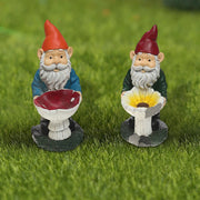Resin Gnome Garden Figurine Assorted Set Of 2, Outdoor Decor, Garden Accent