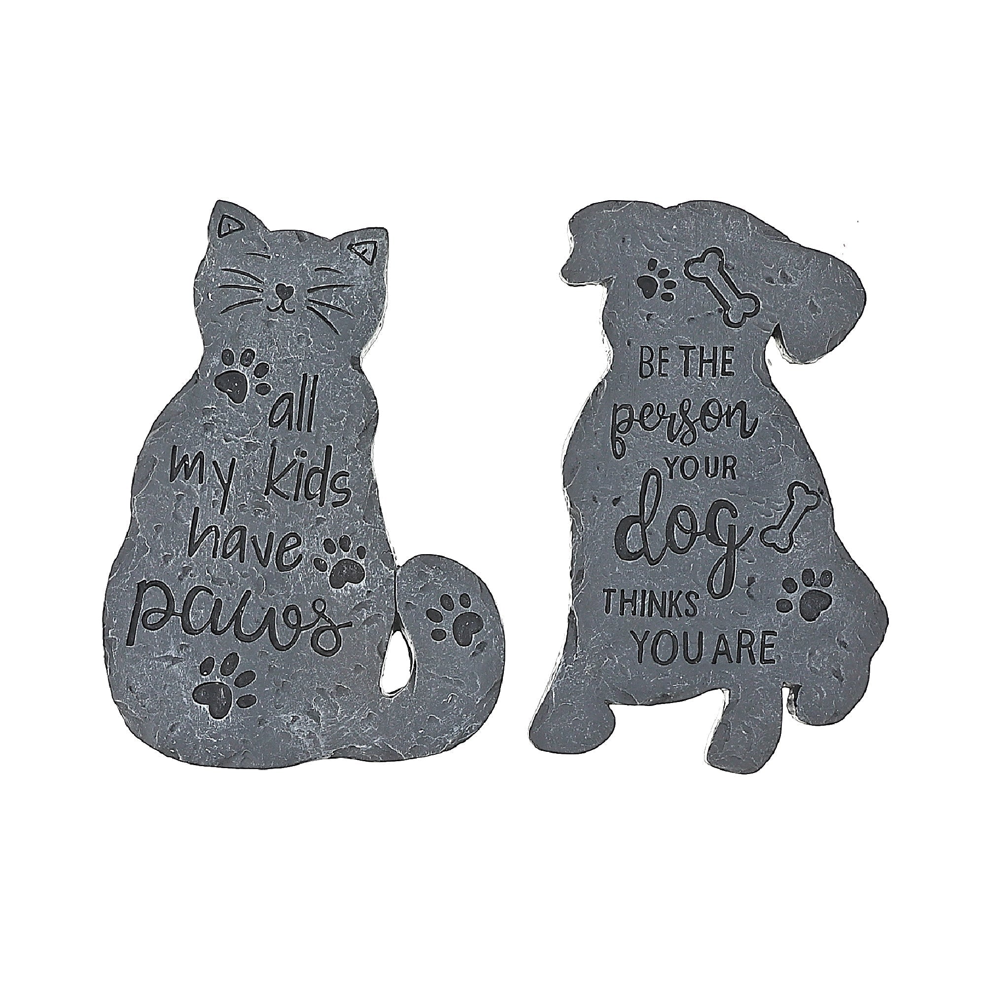 Garden Pet Figurine Decor Assorted Set Of 2, Outdoor Garden Decor, Lawn Accent