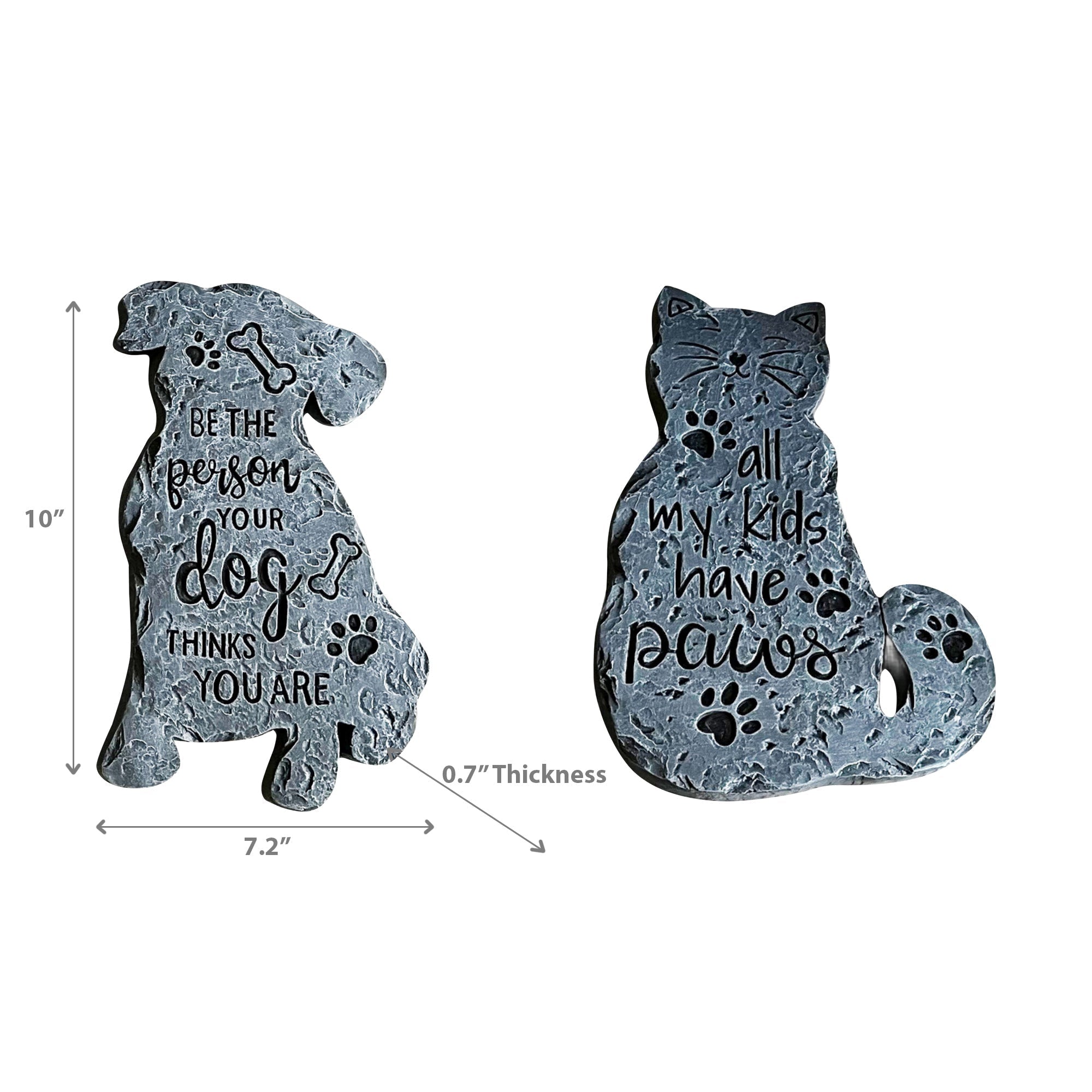 Garden Pet Figurine Decor Assorted Set Of 2, Outdoor Garden Decor, Lawn Accent