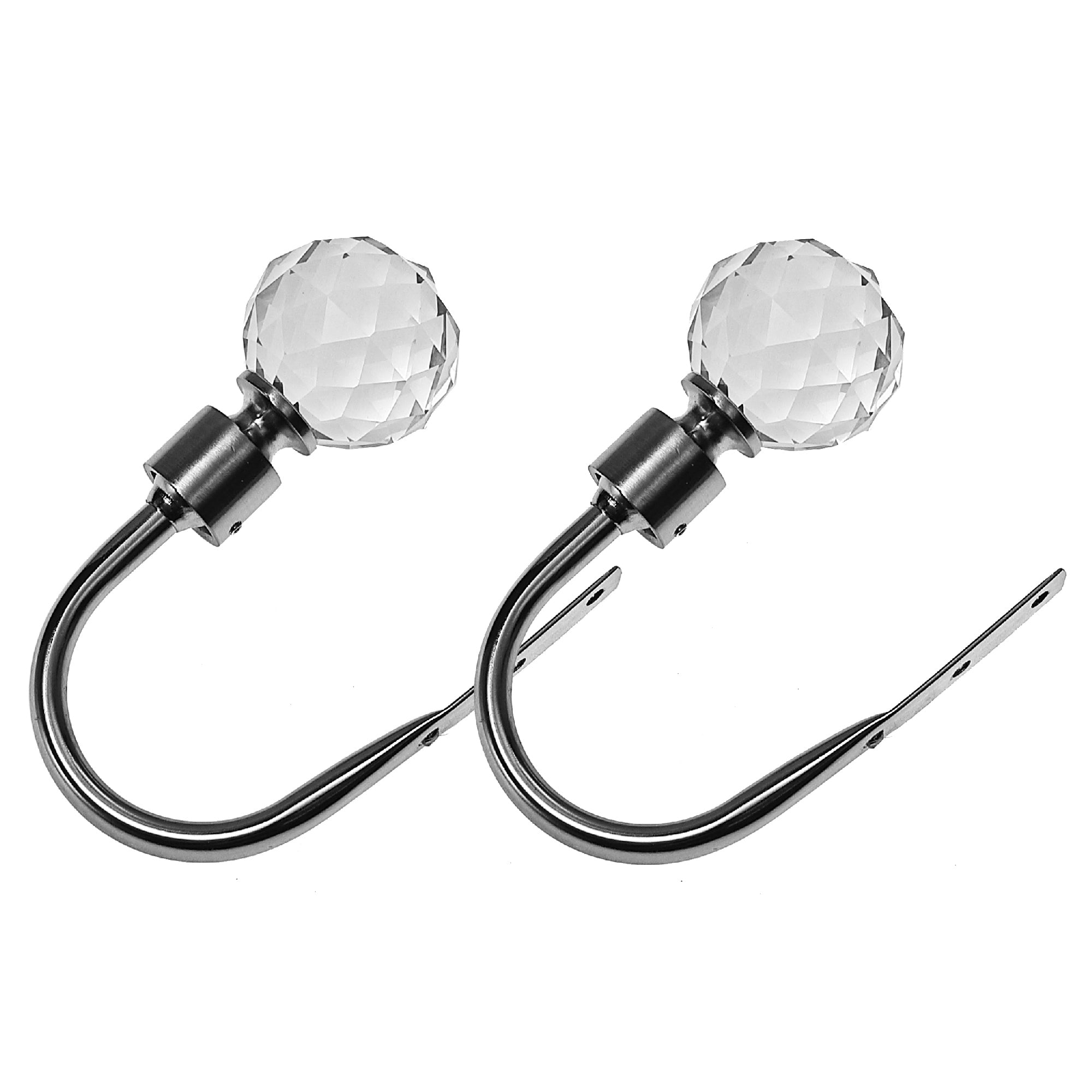 Metal Curtain Holdback Set Crystal Nickel Decorative Window Curtain Holdbacks