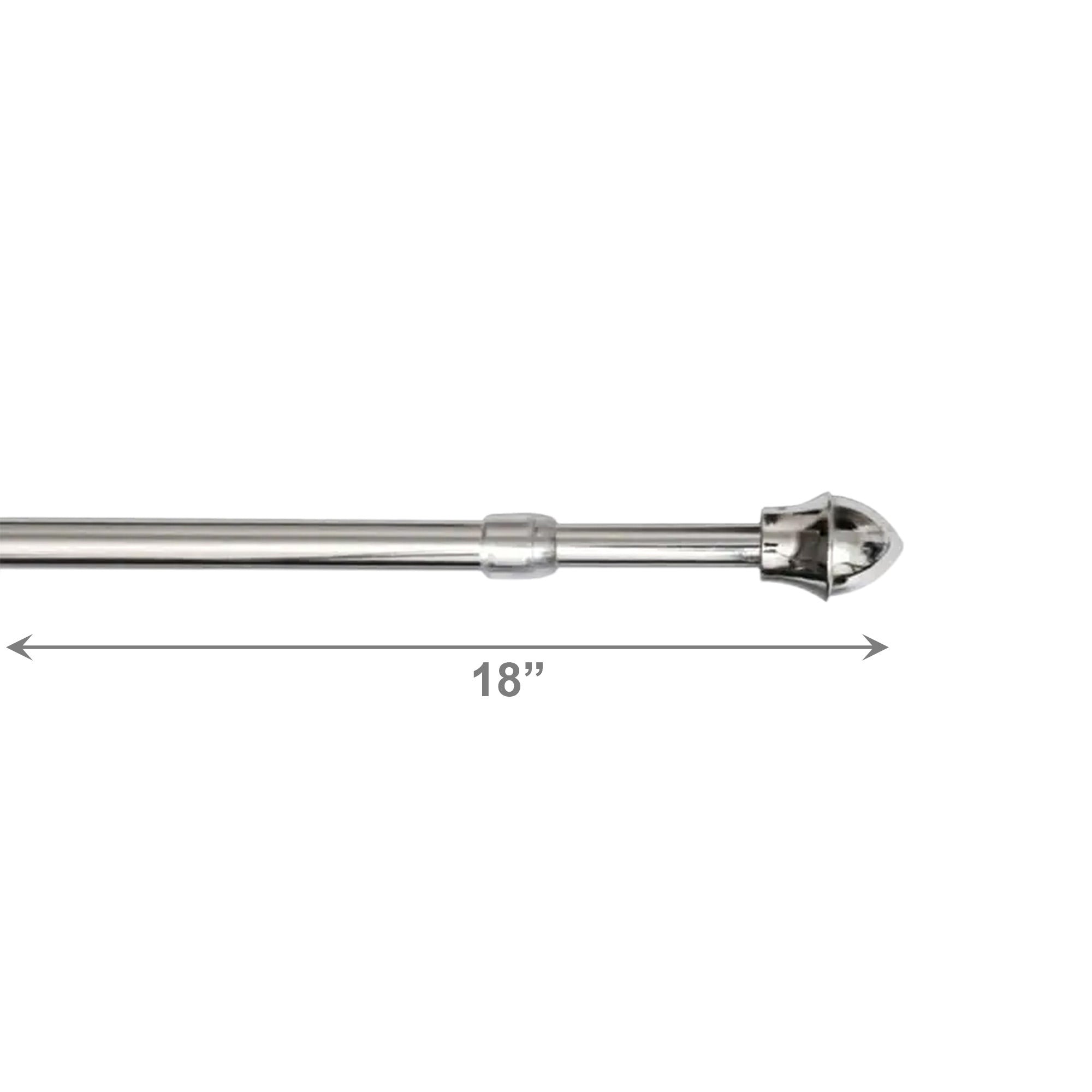Adjustable 7/16 Inch Chrome Cafe Rod, Fits 18 to 28 Inches - Set of 2