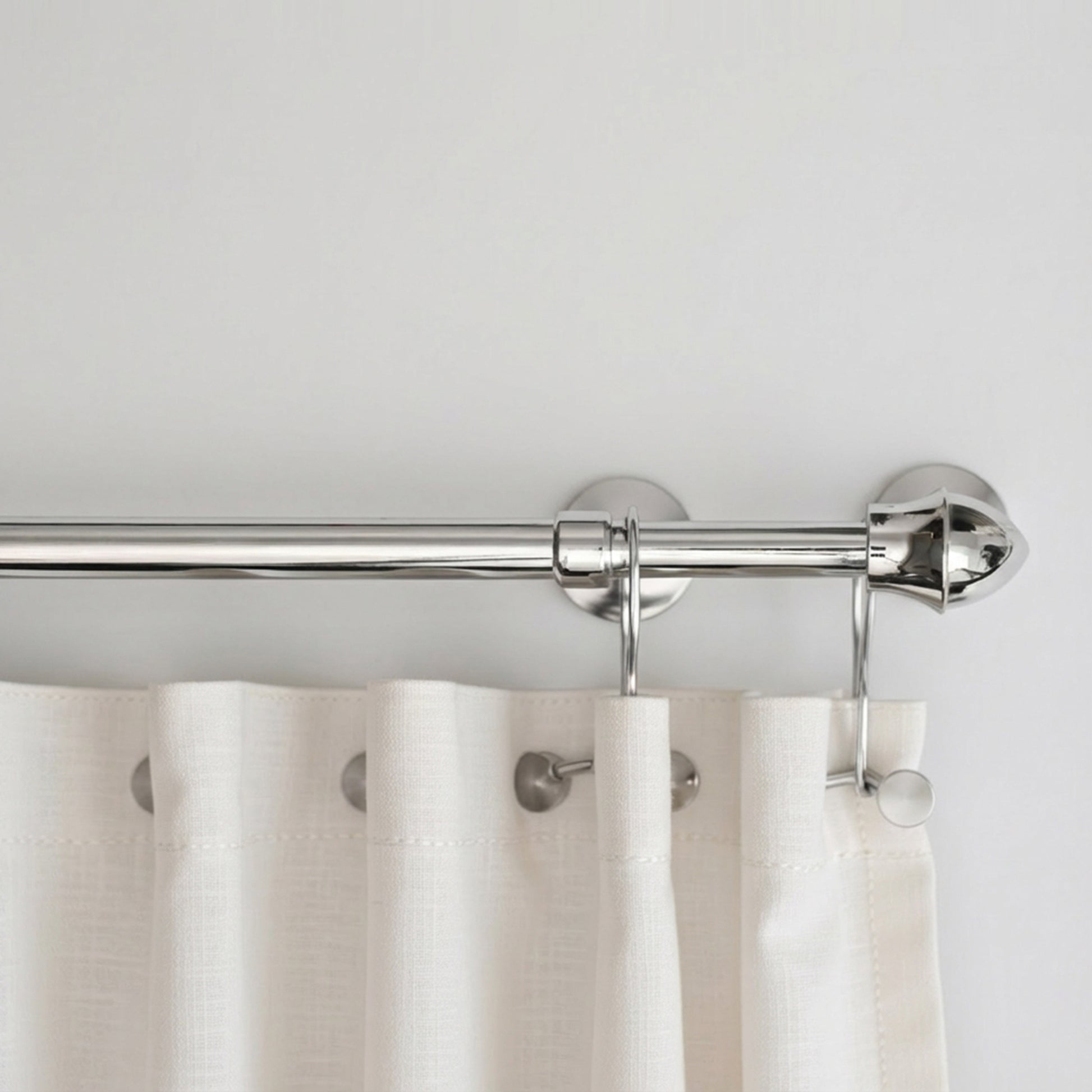 Adjustable 7/16 Inch Chrome Cafe Rod, Fits 18 to 28 Inches - Set of 2