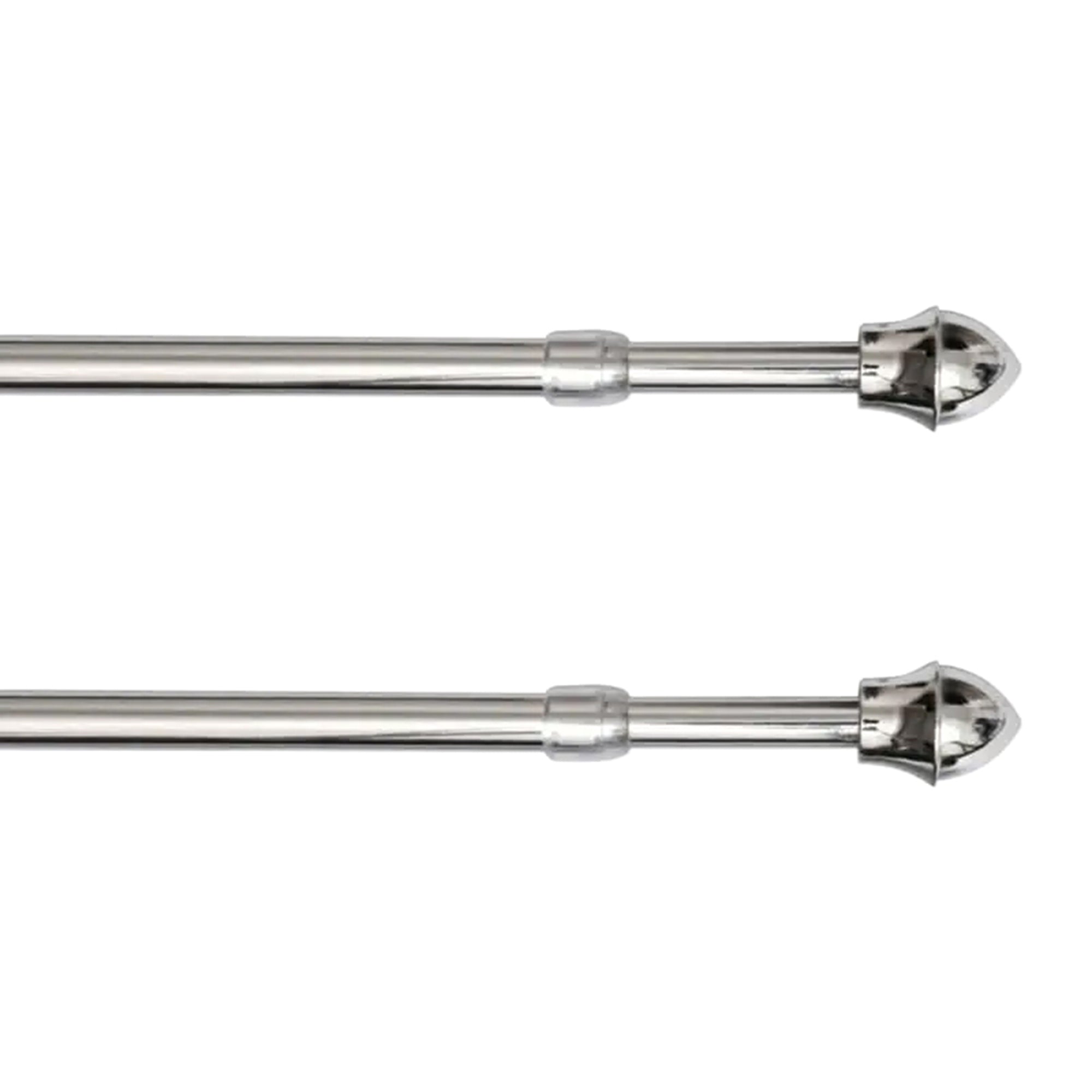 Adjustable 7/16 Inch Chrome Cafe Rod, Fits 18 to 28 Inches - Set of 2