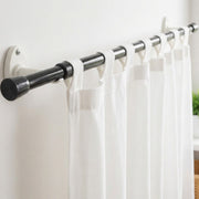 1/2" Black Spring Tension Rod, Adjustable 18 to 28 Inches - Set of 2