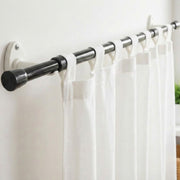 1/2" Black Spring Tension Rod, Adjustable 28 to 48 Inches - Set of 2