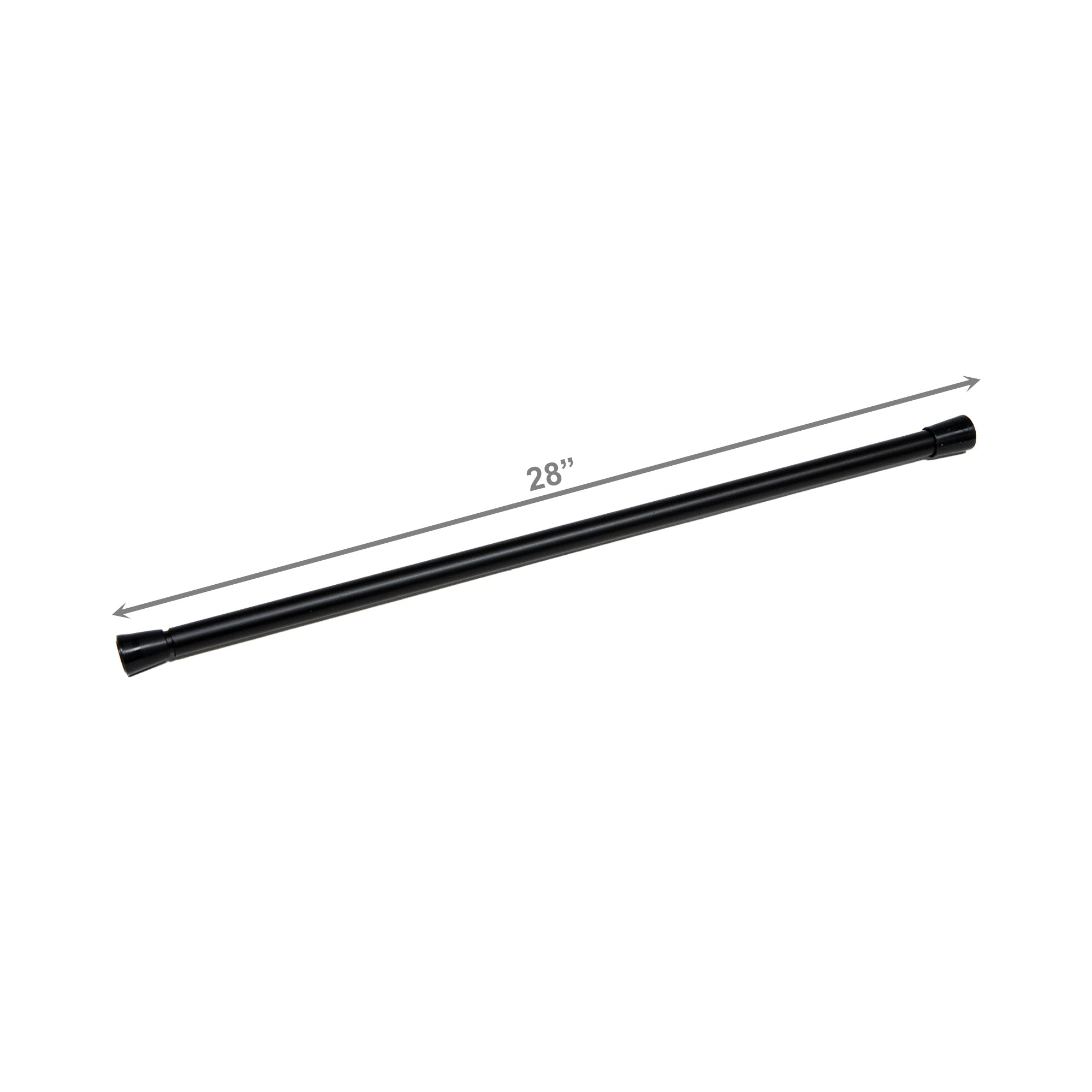 7/16" Black Spring Tension Rod, Adjustable 28 to 48 Inches - Set of 2