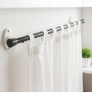 7/16" Black Spring Tension Rod, Adjustable 28 to 48 Inches - Set of 2