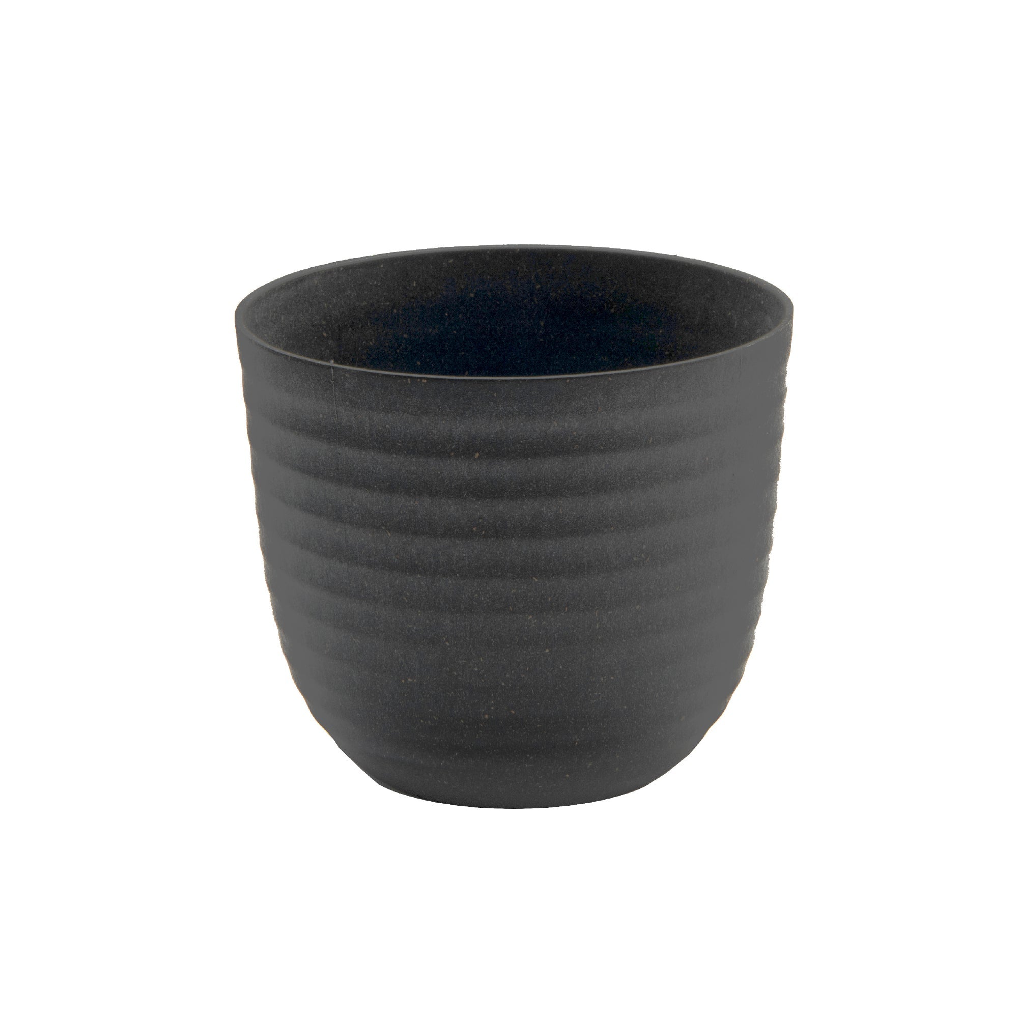 8.6" Eco-Friendly Charcoal Matera Round Planter - Set of 2