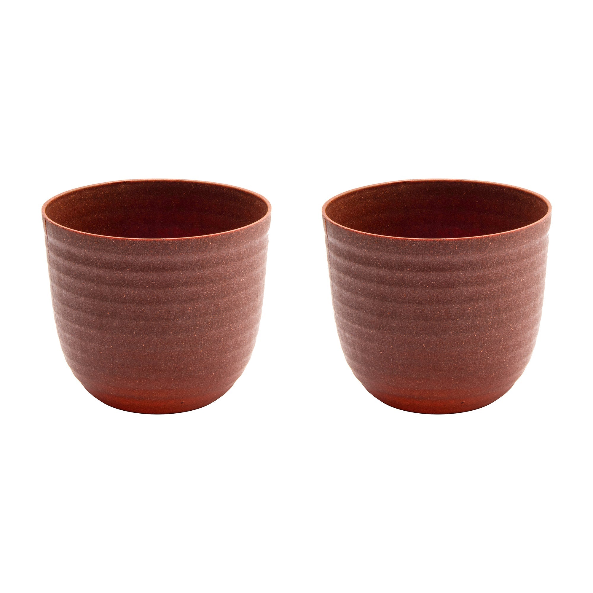 8.6" Eco-Friendly Cayenne Matera Round Planter - Set of 2
