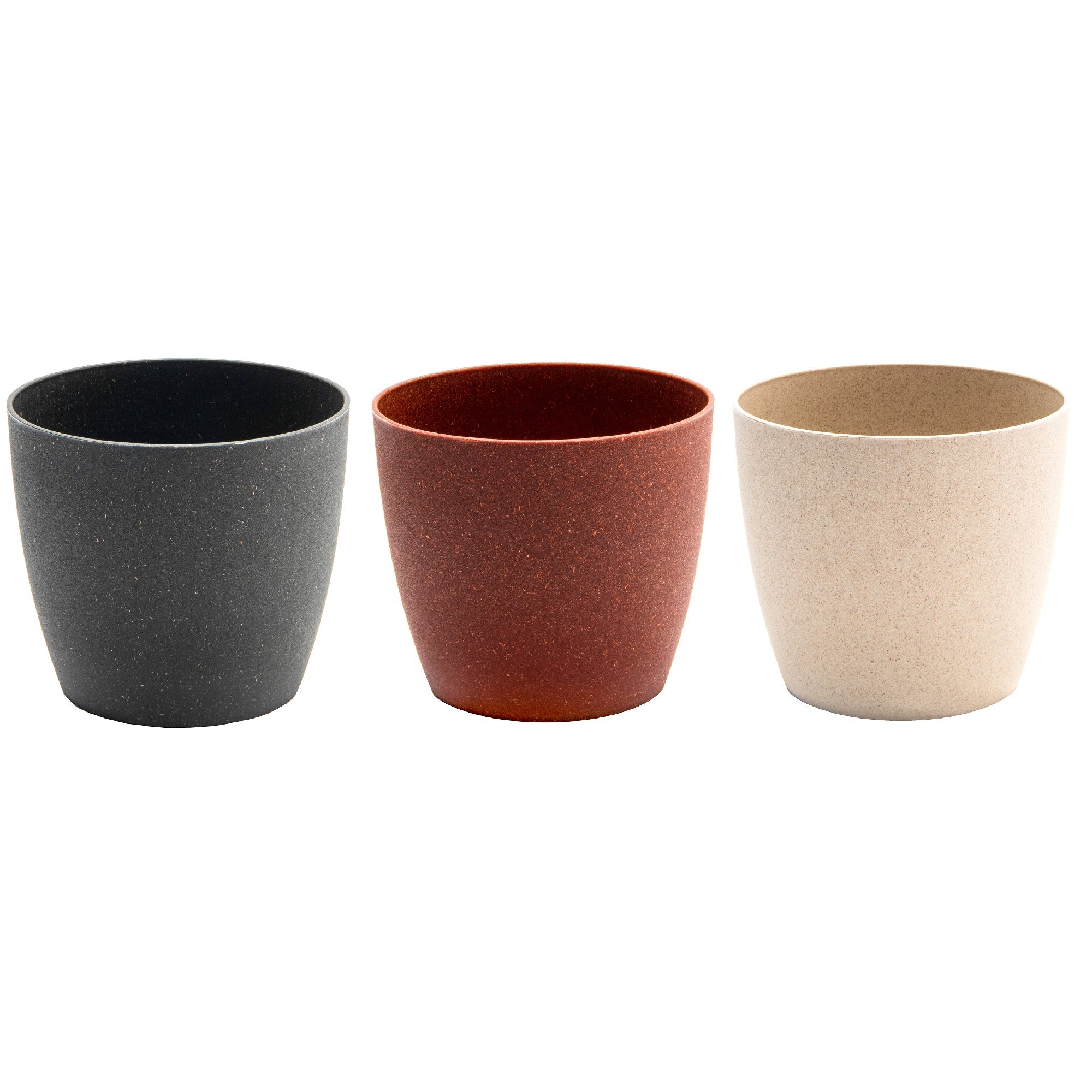 5.5" Assorted Eco-Friendly Siena Round Planter - Set of 3