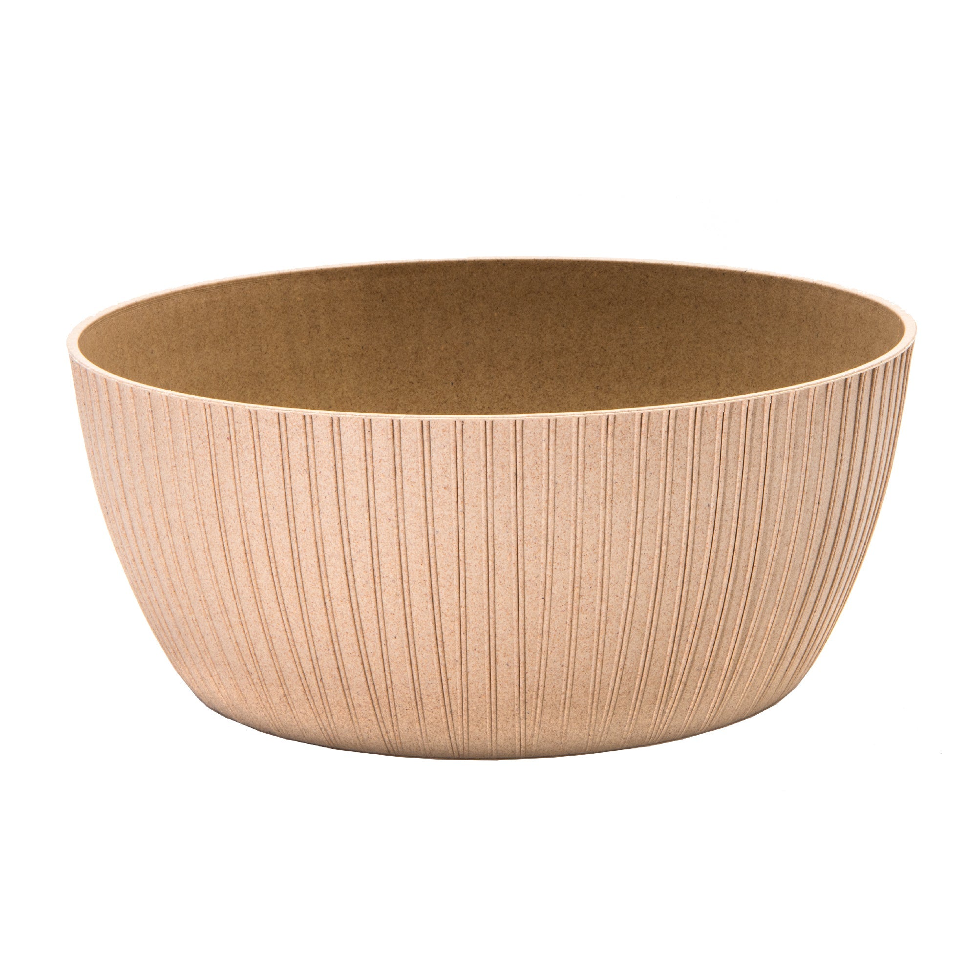 12.6" Eco-Friendly Beige Lucca Round Planter - Set of 2
