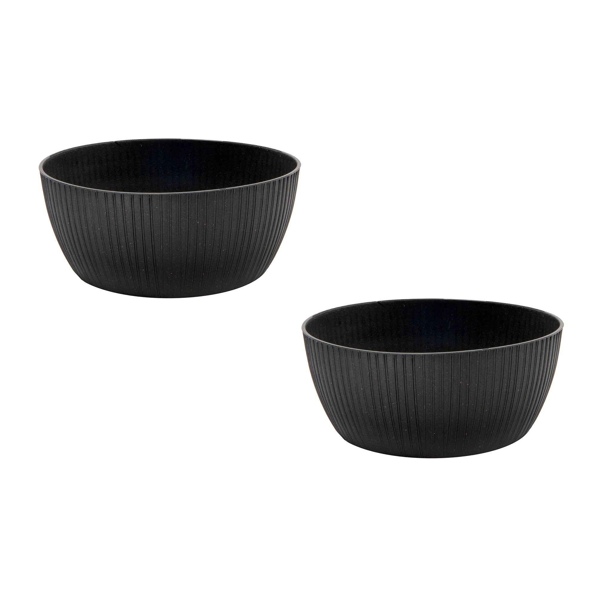 12.6" Eco-Friendly Charcoal Lucca Round Planter - Set of 2