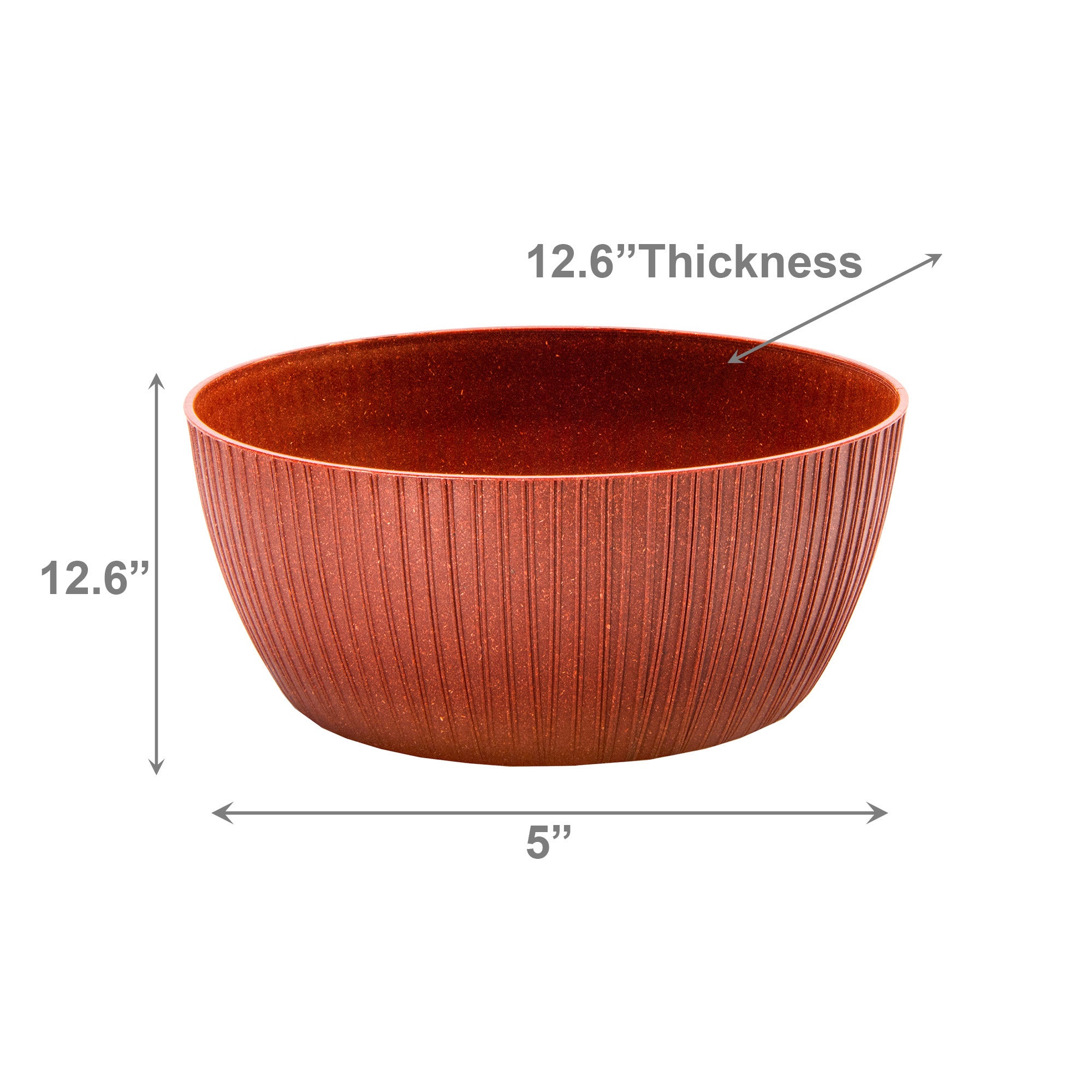 12.6" Eco-Friendly Cayenne Lucca Round Planter - Set of 2
