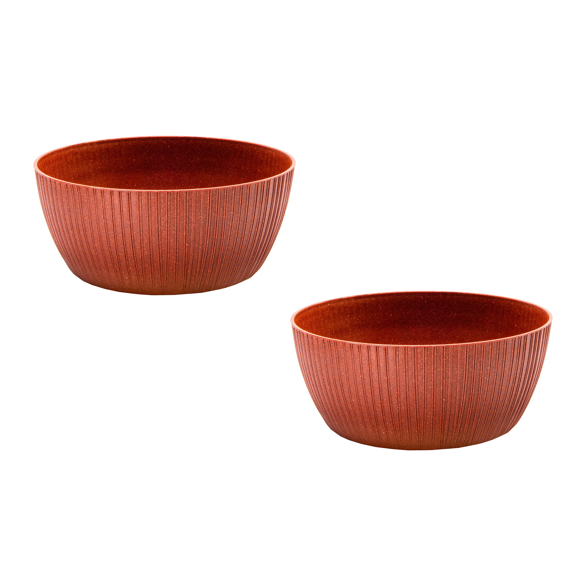 12.6" Eco-Friendly Cayenne Lucca Round Planter - Set of 2
