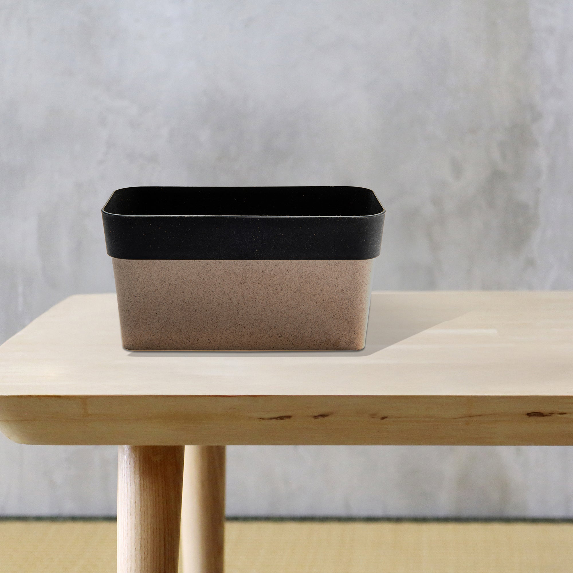 11" Eco-Friendly Charcoal Verbania Rectangular Planter - Set of 2