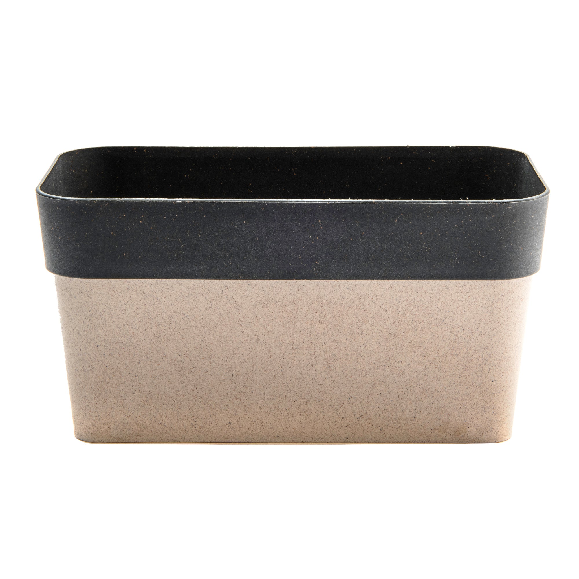 11" Eco-Friendly Charcoal Verbania Rectangular Planter - Set of 2