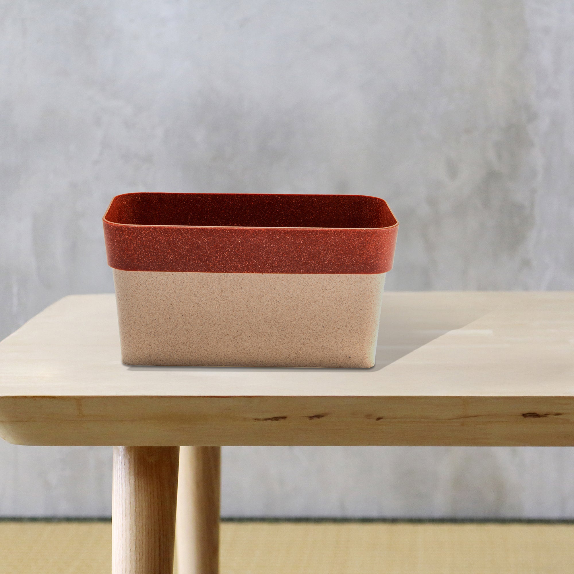 11" Eco-Friendly Cayenne Verbania Rectangular Planter - Set of 2