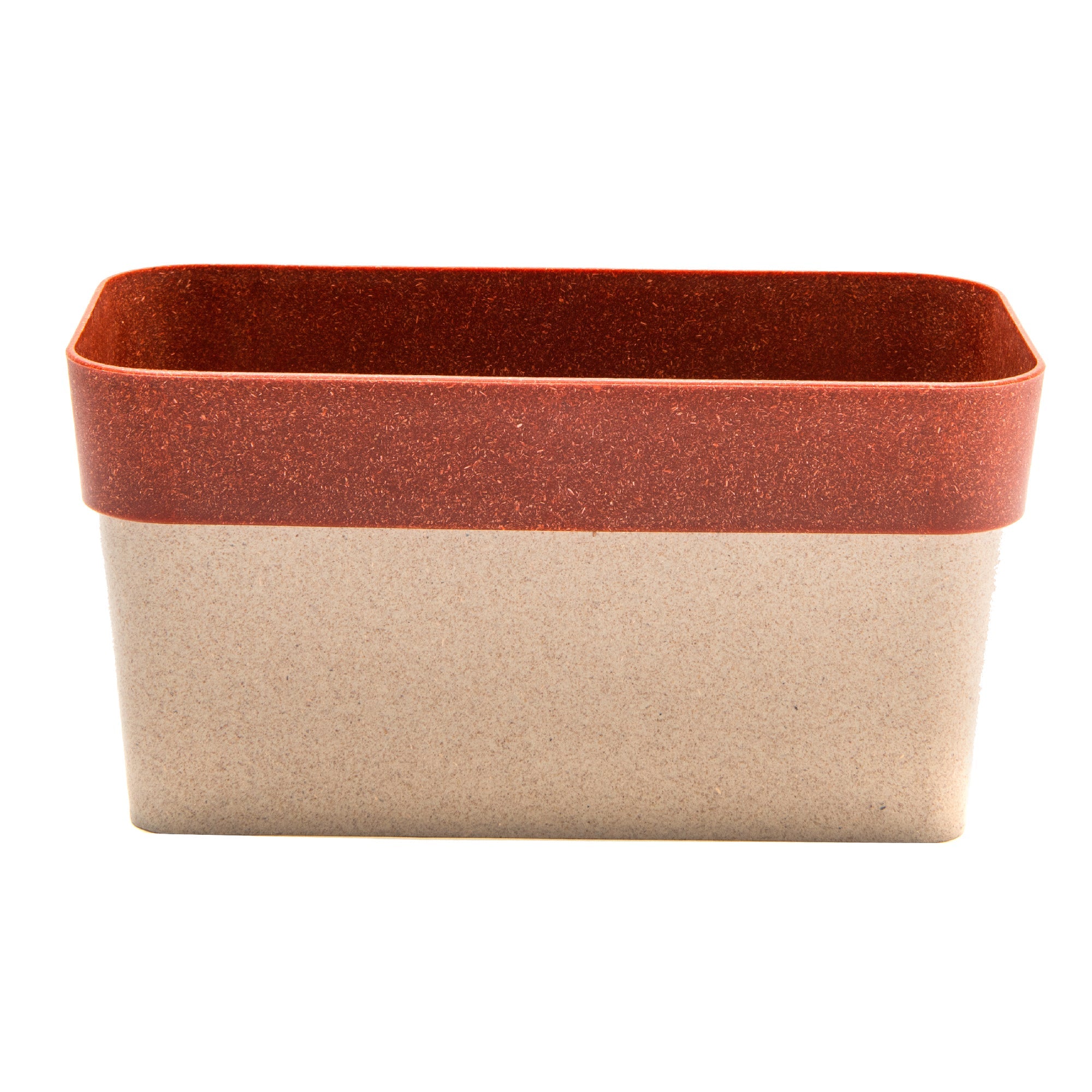 11" Eco-Friendly Cayenne Verbania Rectangular Planter - Set of 2