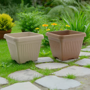 8" Assorted Eco-Friendly Pienza Square Planter - Set of 2