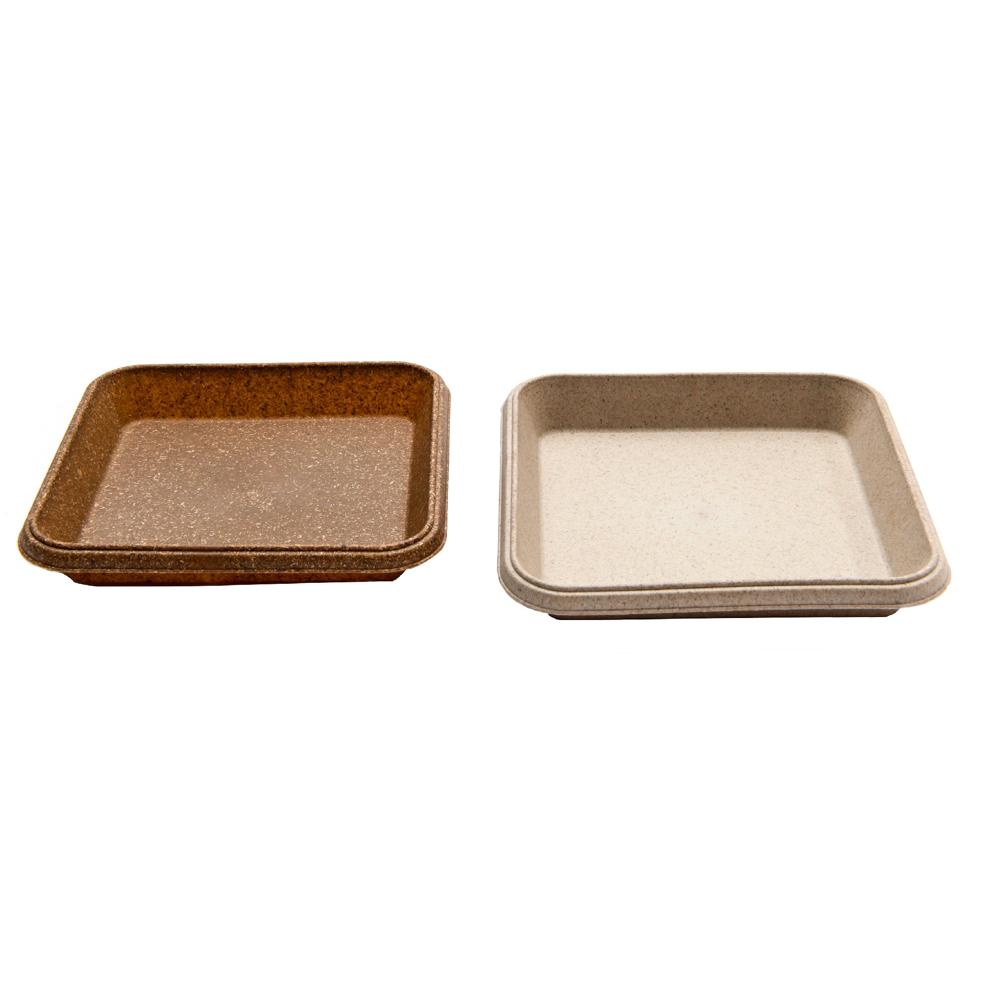 11" Assorted Eco-Friendly Siena Square Shallow Tray - Set of 4