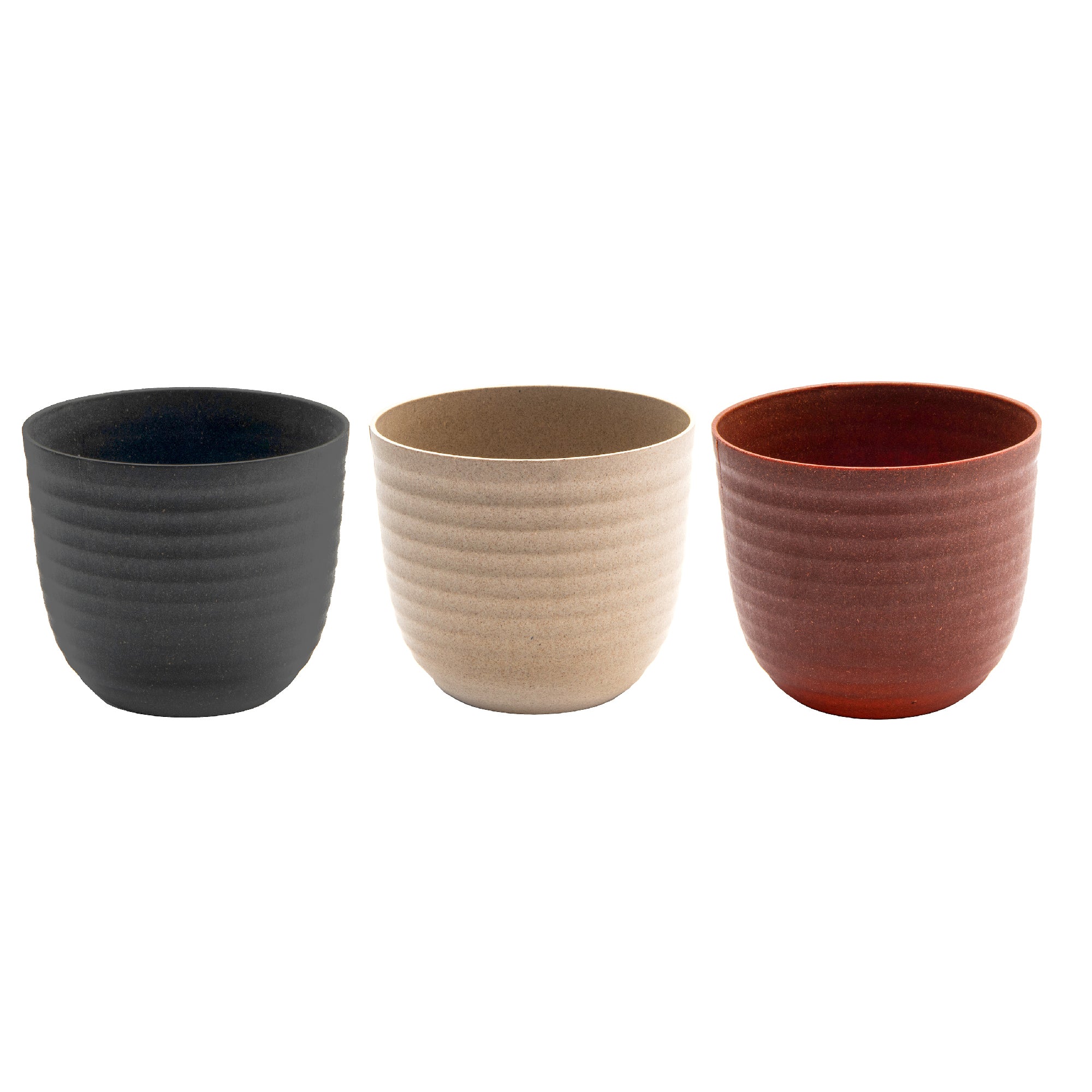 6" Assorted Eco-Friendly Matera Round Planter - Set of 3
