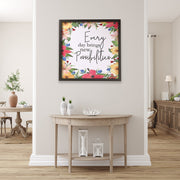 Framed Canvas Wall Sign "Everyday Brings New Possibilities", Inspirational Wall Decor, Home Accent