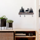 Metal 4 Hook Hanger  Forest - Welcome