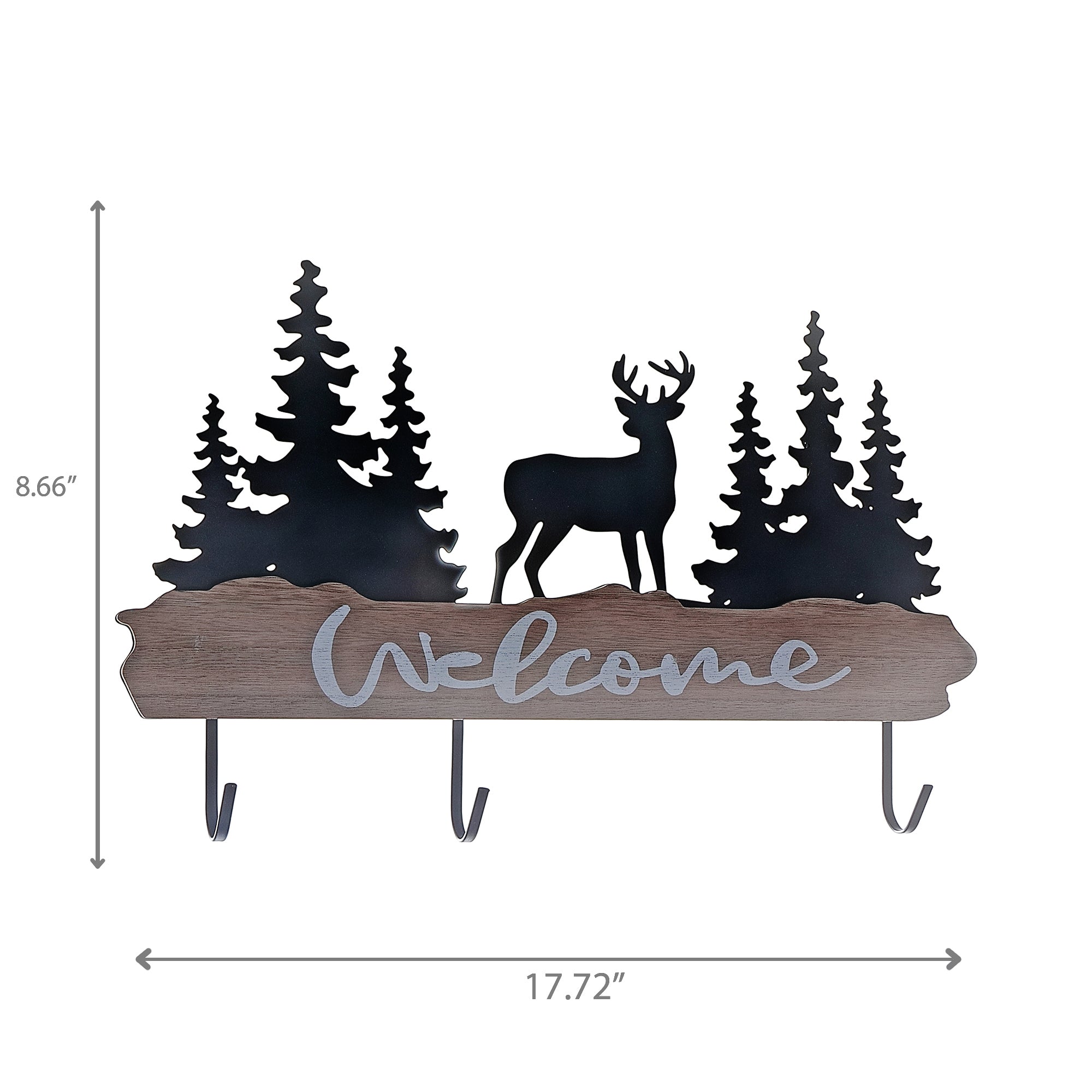 Metal 4-Hook Forest Hanger – Welcome Design, Wall Organizer, Home Entryway