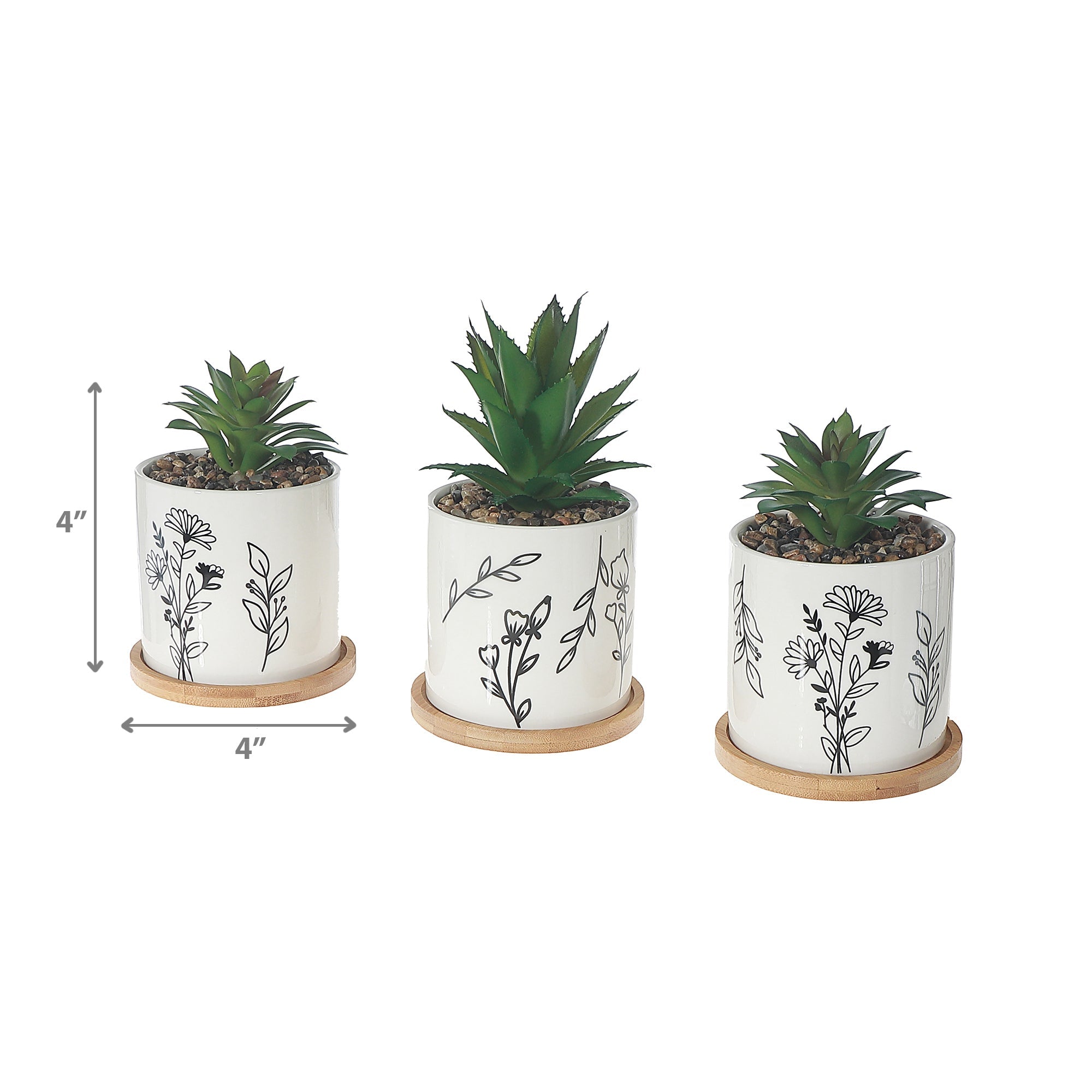 Artificial Succulent In Ceramic Pot Assorted Set Of 2, Artificial Succulent Plant Set Of 2, Ceramic Pot Decor