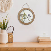 Round Wood and Glass Wall Art with Dried Floral, Botanical Wall Decor, Rustic Home Accent, Nature Inspired Wall Decoration