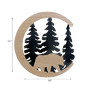 Wood & Metal Wall Art Midnight Bear Forest