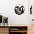 Wood & Metal Wall Art Moose Forest