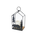 Metal Forest Bear Lantern With Led Candle